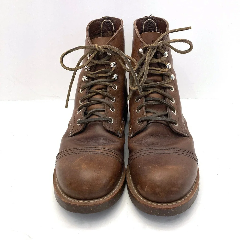 Red Wing Iron Ranger 8111 Amber Harness Work Boots Mens 7D EU 39 Nitrile Sole